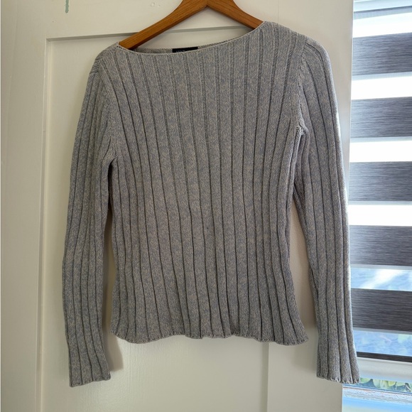 Ann Taylor Sweaters - Ann Taylor Light Gray Ribbed Sweater